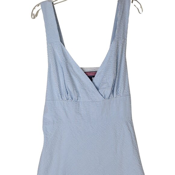 Vineyard Vines Sleeveless Seersucker Dress Light Blue & White - Picture 2 of 11